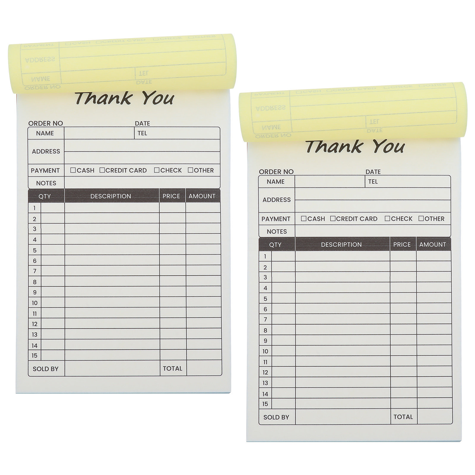 Carbon Copy Book - 2Pcs Order Invoice Receipt Book Carbon