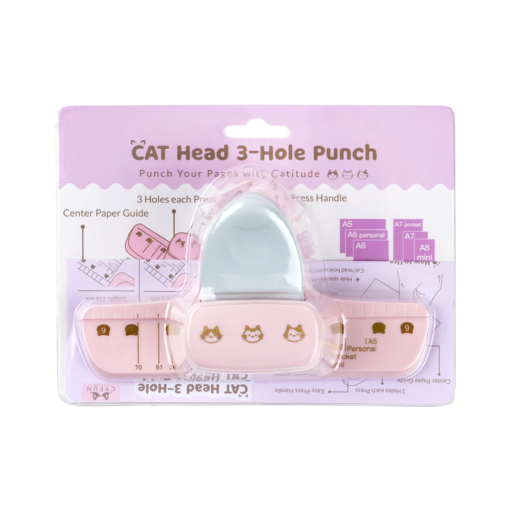 Cat Head 3-Hole Binder Punch w - огляд і ціна Paper Punch 3 Hole