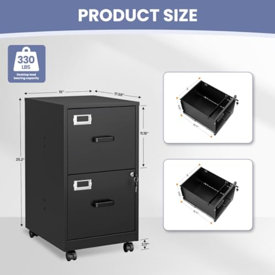 2-Drawer Rolling File Cabinet  - огляд і ціна File Folder Hanging